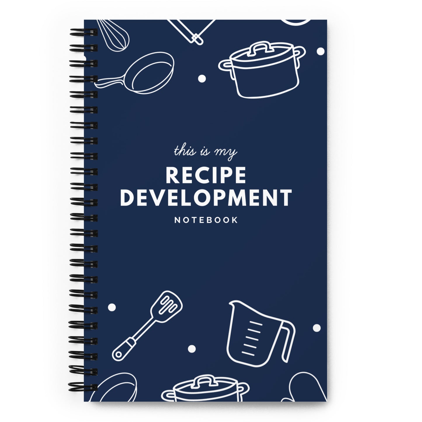 Recipe Development Navy Spiral Notebook