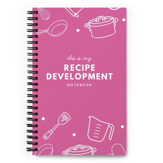 Recipe Development Pink Spiral Notebook