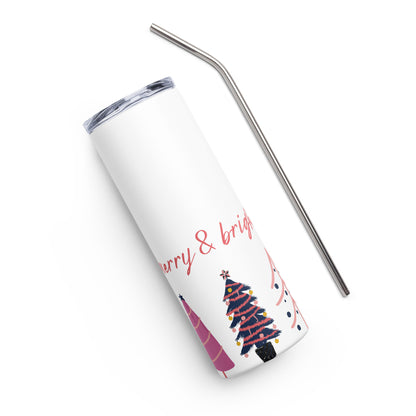 Merry and Bright Stainless Steel Tumbler