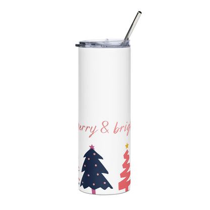 Merry and Bright Stainless Steel Tumbler
